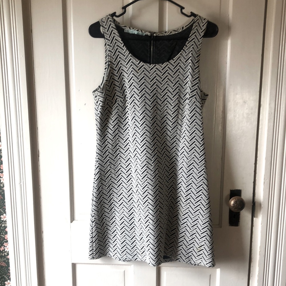 Cotton Tank Dress Grey and White